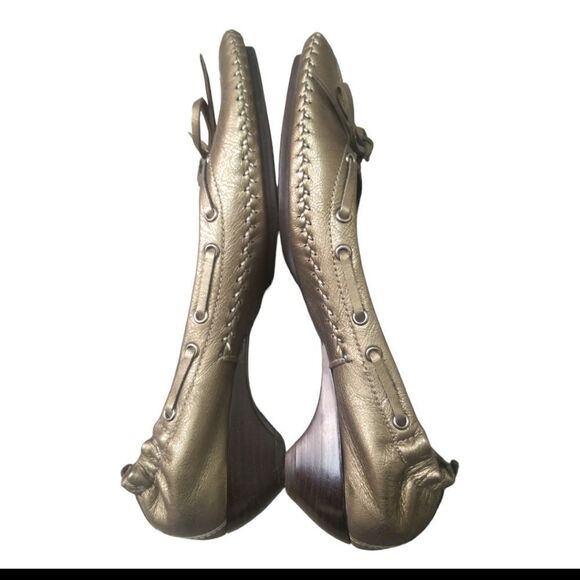 Donald J Pliner POLLY Leather Loafer Shoes Metallic Pewter EUC SZ 7 - Picture 4 of 8